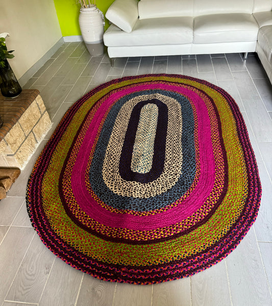 TAPIS EN RAPHIA PINK